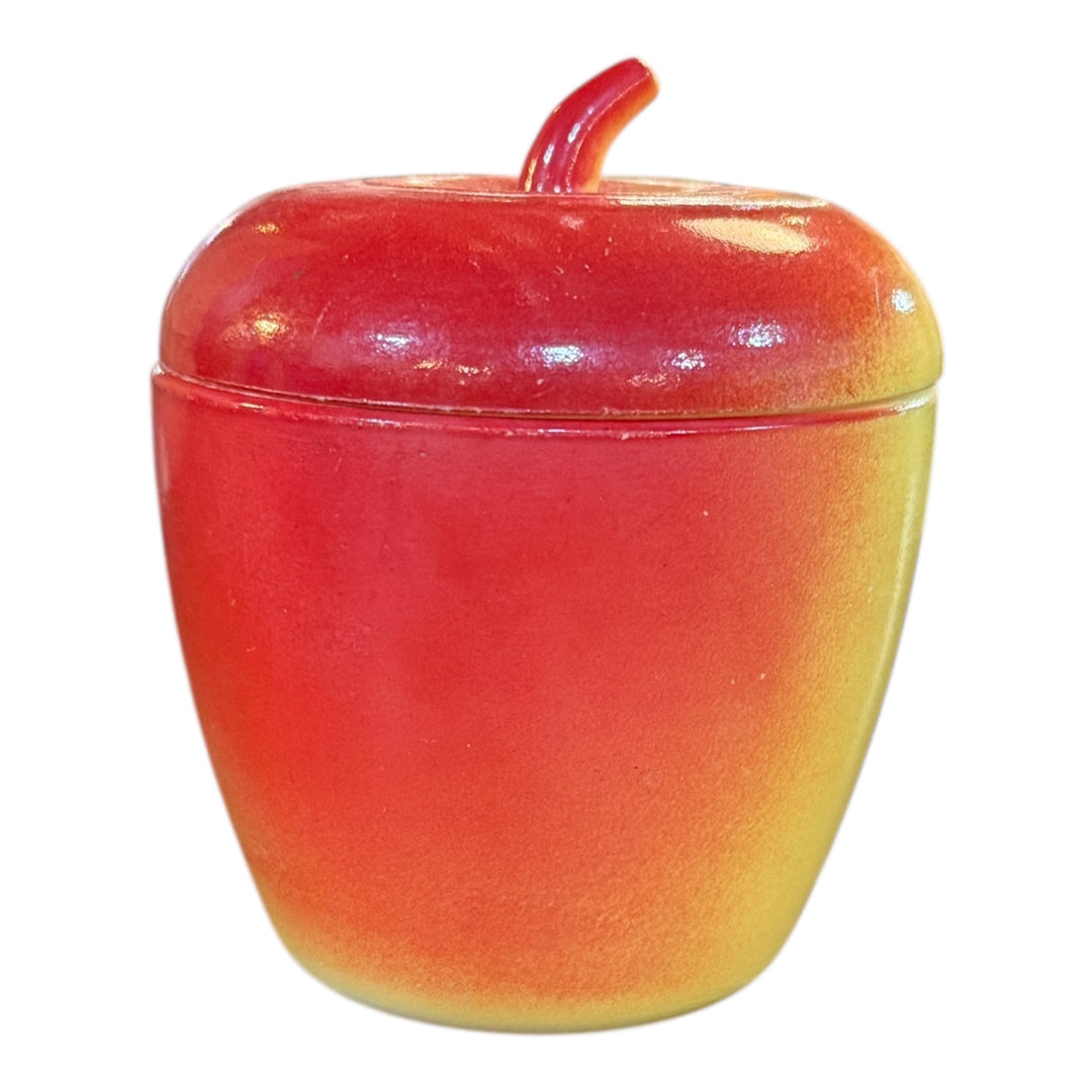 Vintage 1950s Hazel Atlas Painted Milk Glass Apple Jar