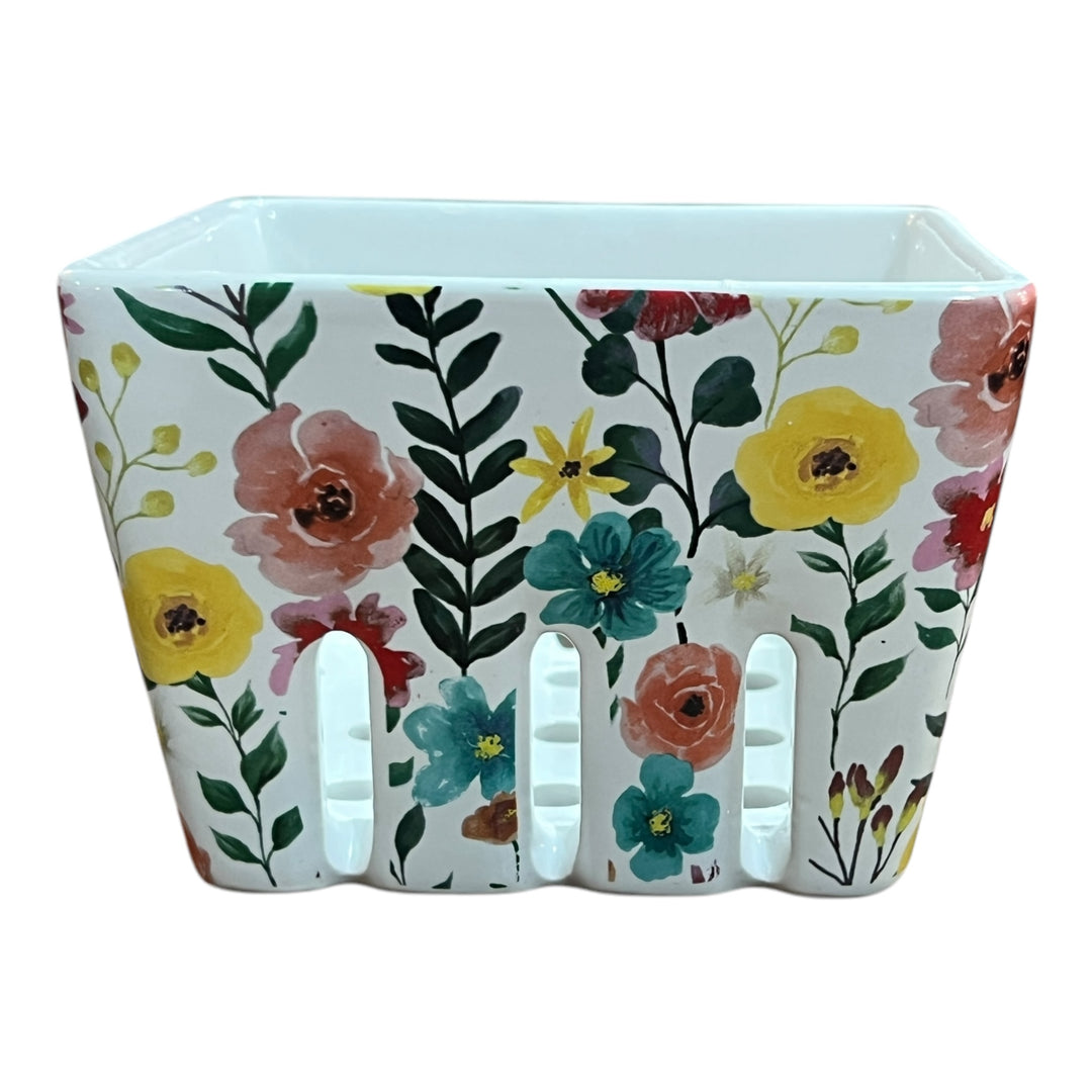 The Pioneer Woman Fancy Flower Ceramic Berry Basket