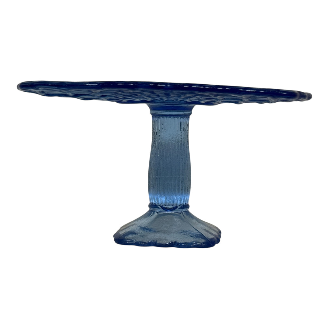 Vintage L. E. Smith Blue Square Cake Pedestal