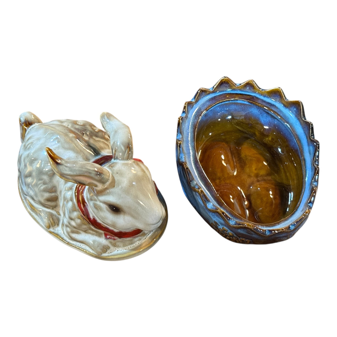 Country Style Ceramic Bunny on a Nest