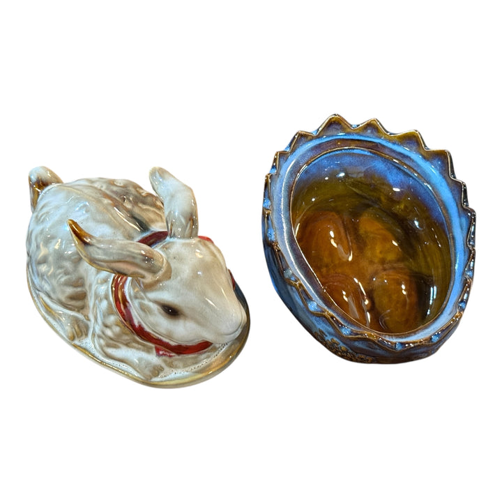 Country Style Ceramic Bunny on a Nest