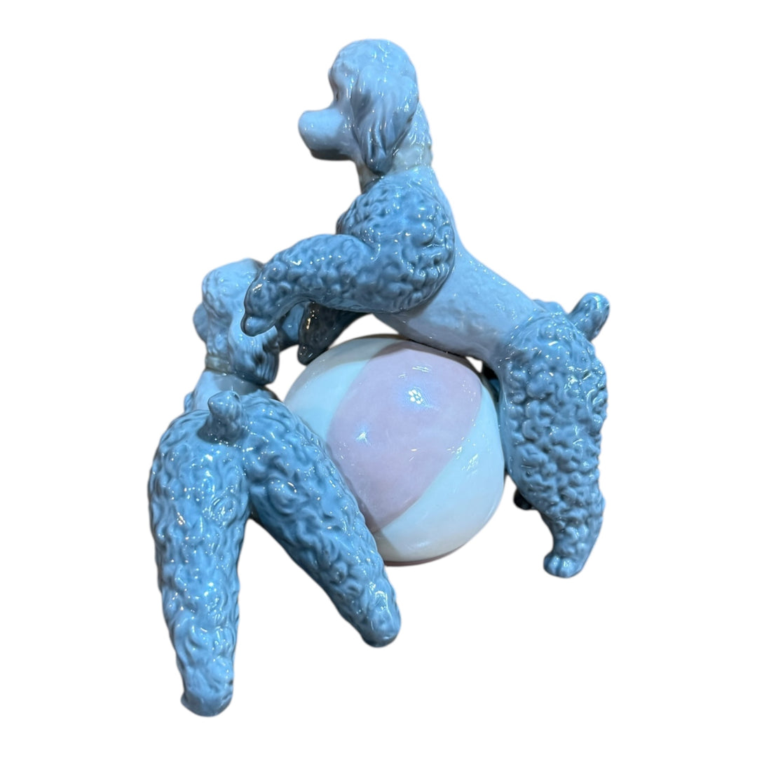 Retired #1258 LLADRO " Playful Dogs " Gray Poodles