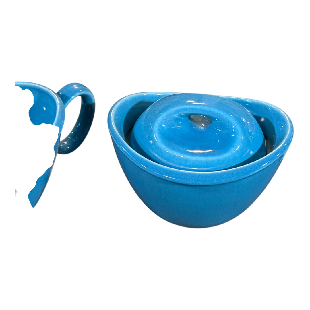 Homer Laughlin Epicure Turquoise Creamer & Sugar