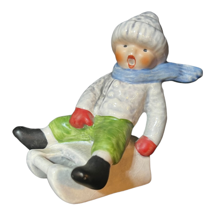 Goebel Boy on Sled Figurine Made in West Germany