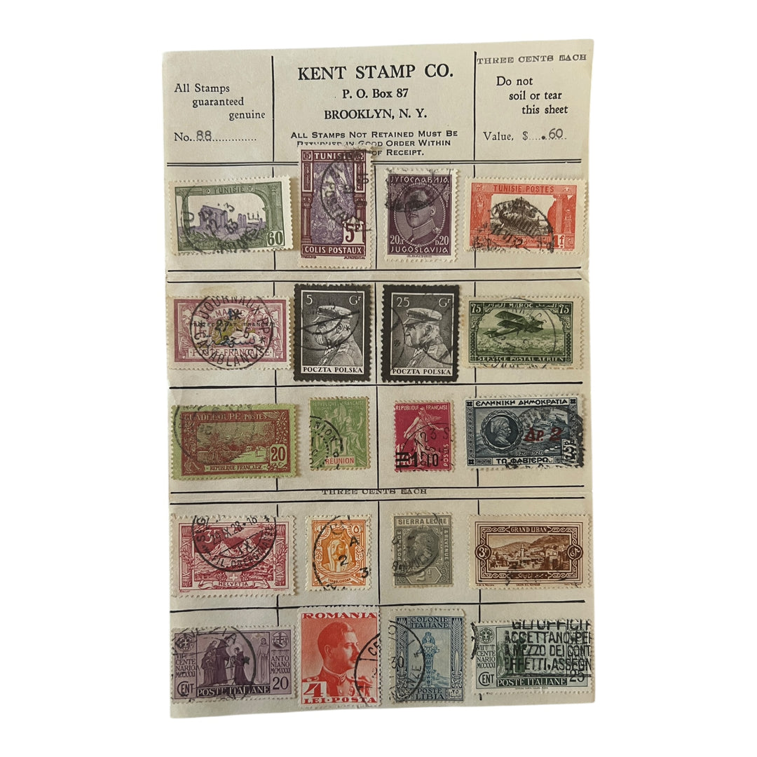 Stamps - Kent Stamp Co. Sheet No 88
