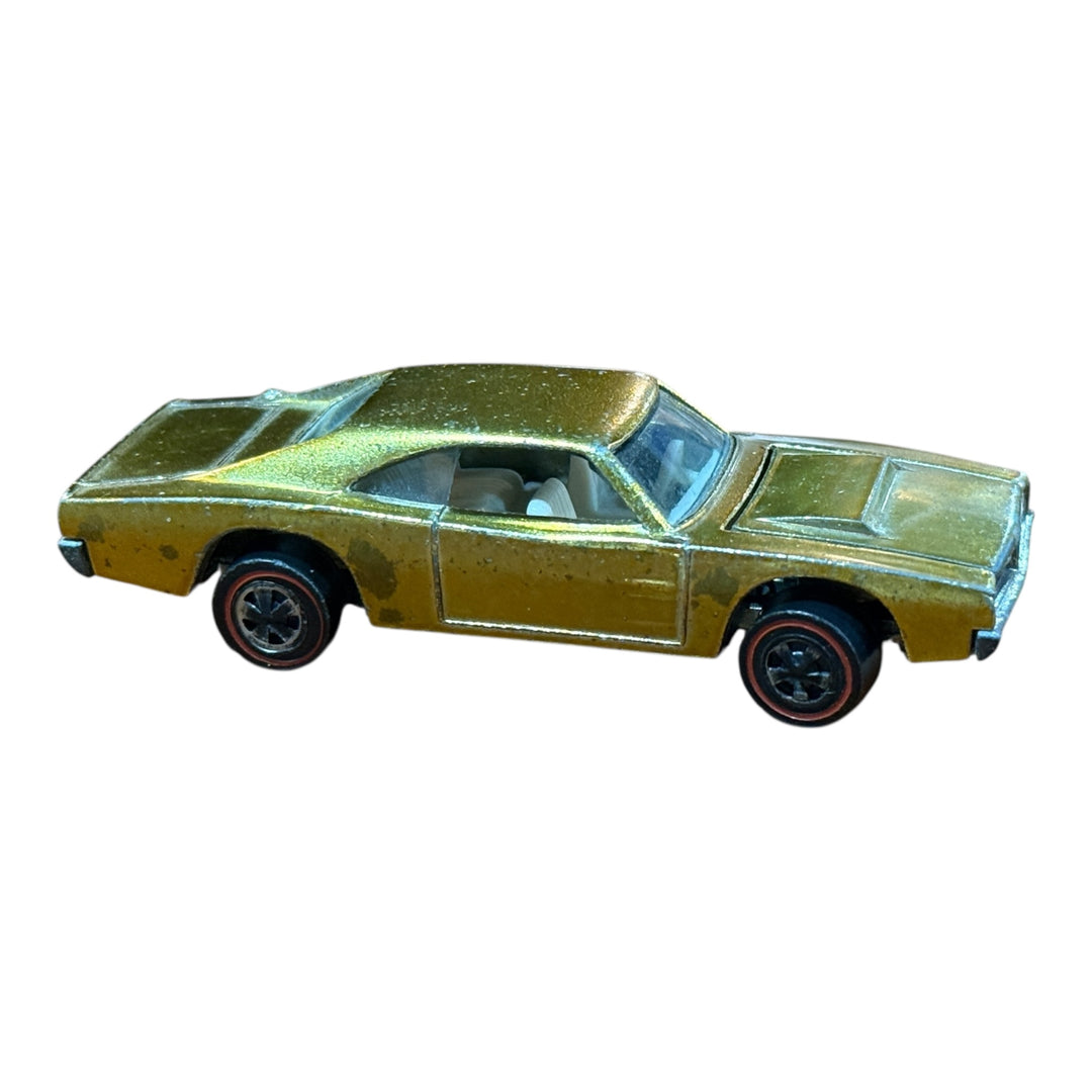 Hot Wheels Redline 1968 Custom Dodge Charger Gold White Interior