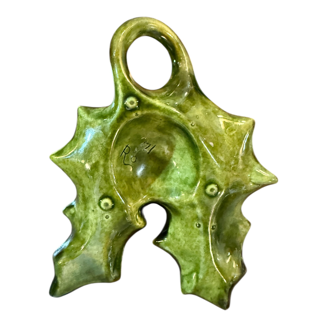 Holland Mold Ceramic Holly Leaf Candle Holders