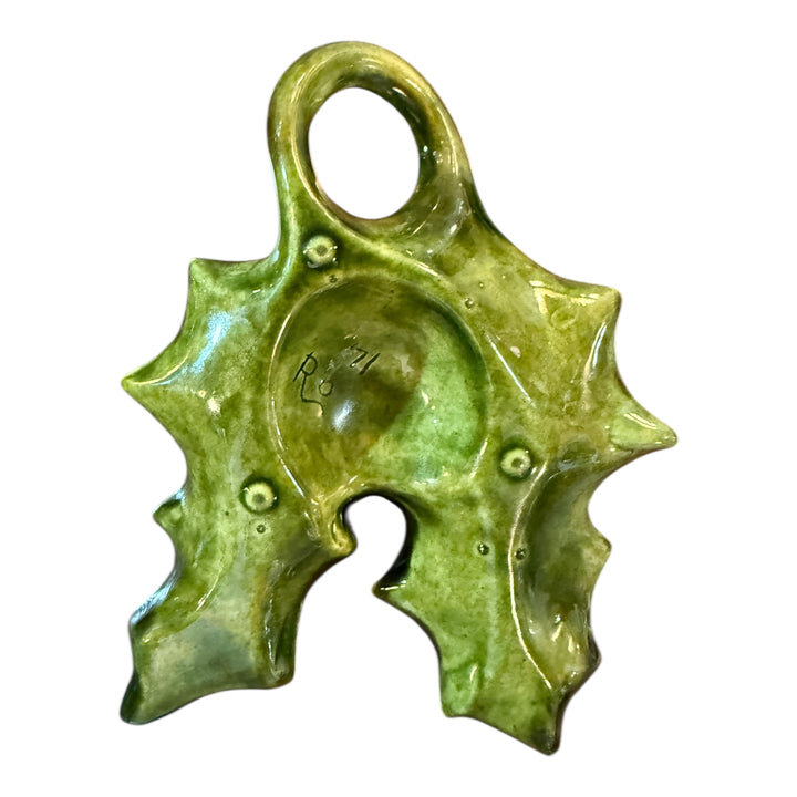 Holland Mold Ceramic Holly Leaf Candle Holders