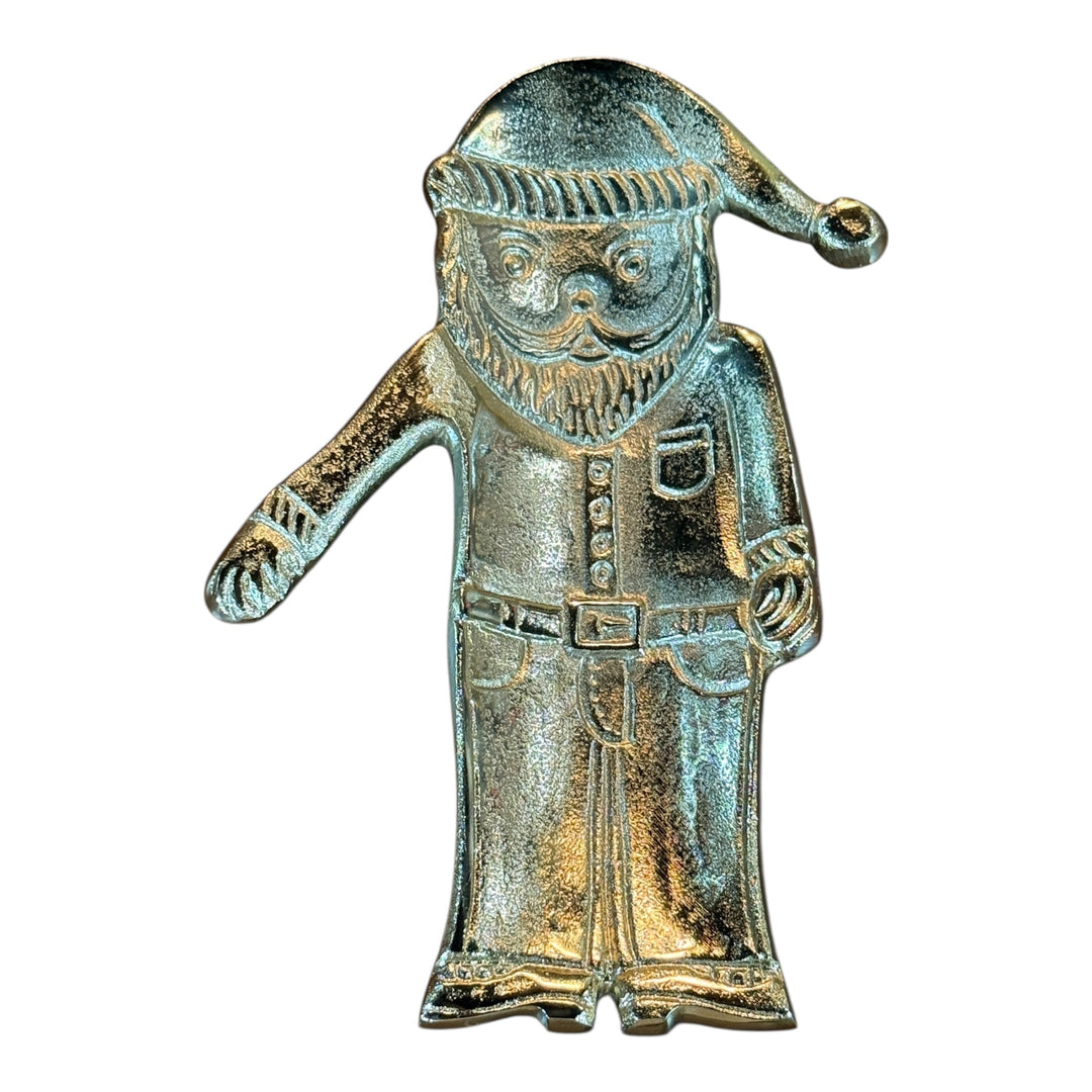 Brass Tone Santa Tray