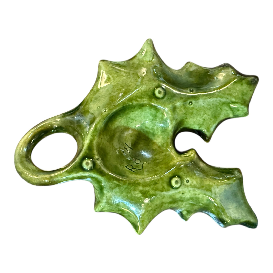 Holland Mold Ceramic Holly Leaf Candle Holders