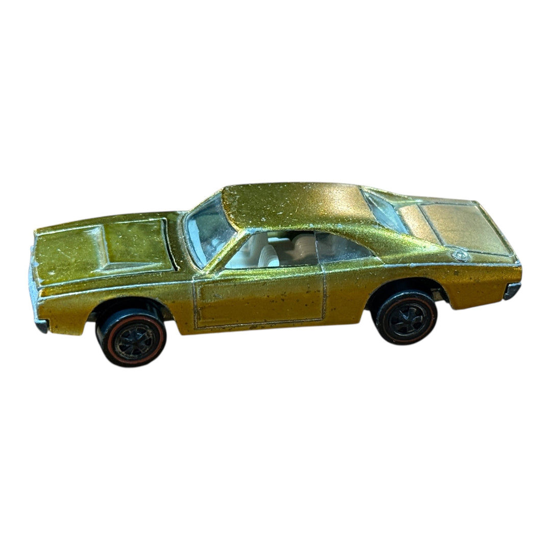 Hot Wheels Redline 1968 Custom Dodge Charger Gold White Interior