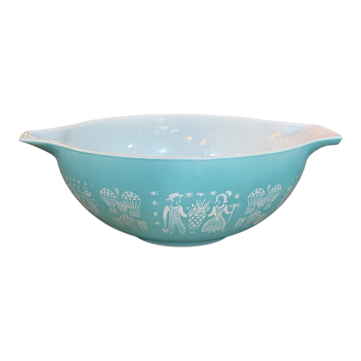 Vintage Pyrex Blue Turquoise Butterprint Rooster #444 Cinderella Nesting Bowl