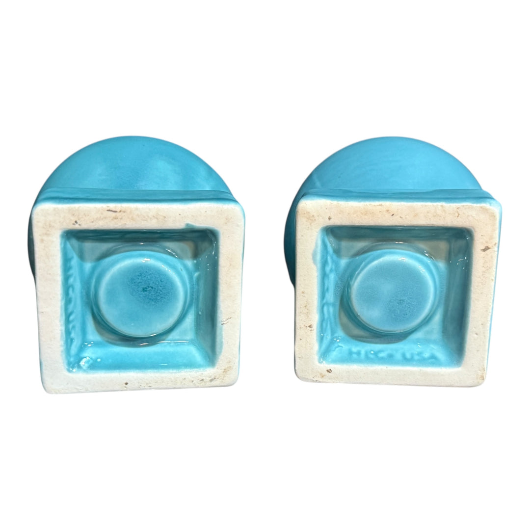 Vintage Fiestaware Ball Candle Holder Pair - Turquoise