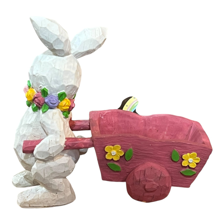 Easter - Bunny with Wheelbarrow Figurine