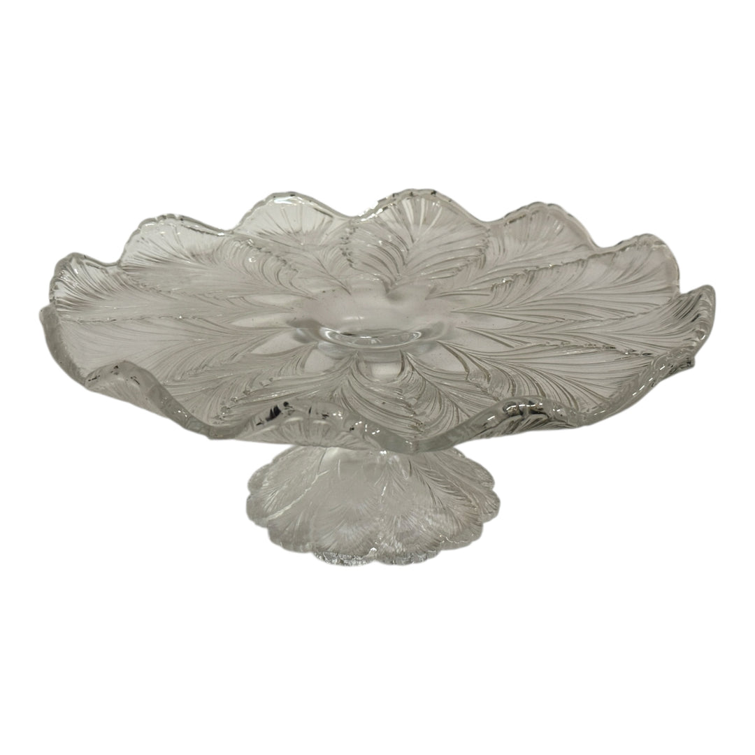 Vintage L. E. Smith Clear Fluted Cake Pedestal