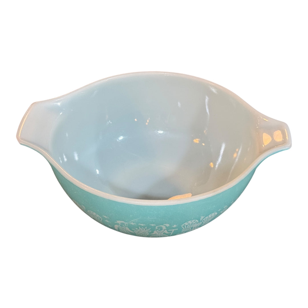 Vintage Pyrex Blue Turquoise Butterprint Rooster #442 Cinderella Nesting Bowl