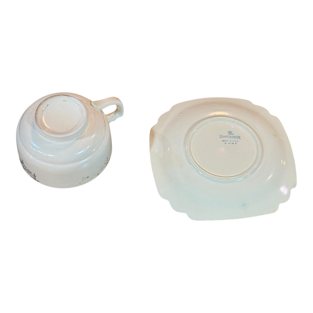 Homer Laughlin Century Shape Swag /Berry Teacup and Saucer