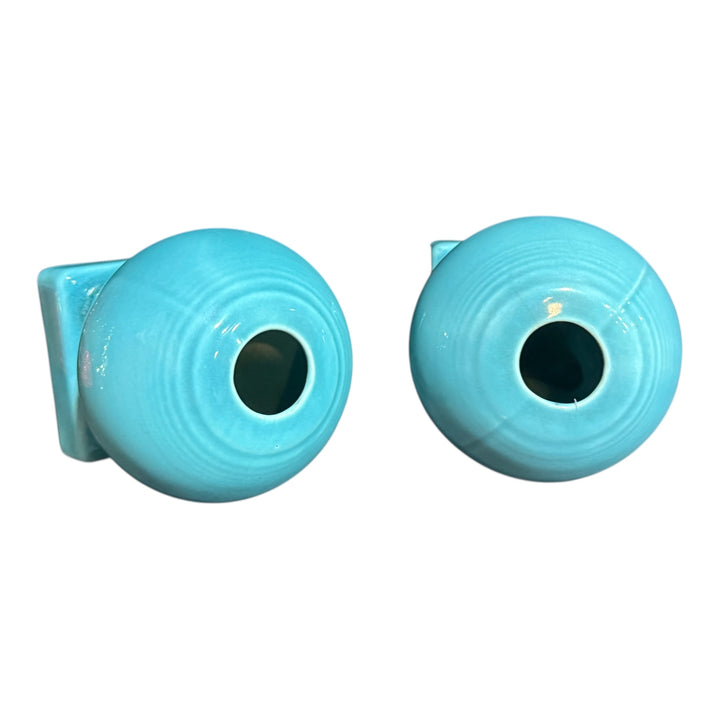 Vintage Fiestaware Ball Candle Holder Pair - Turquoise