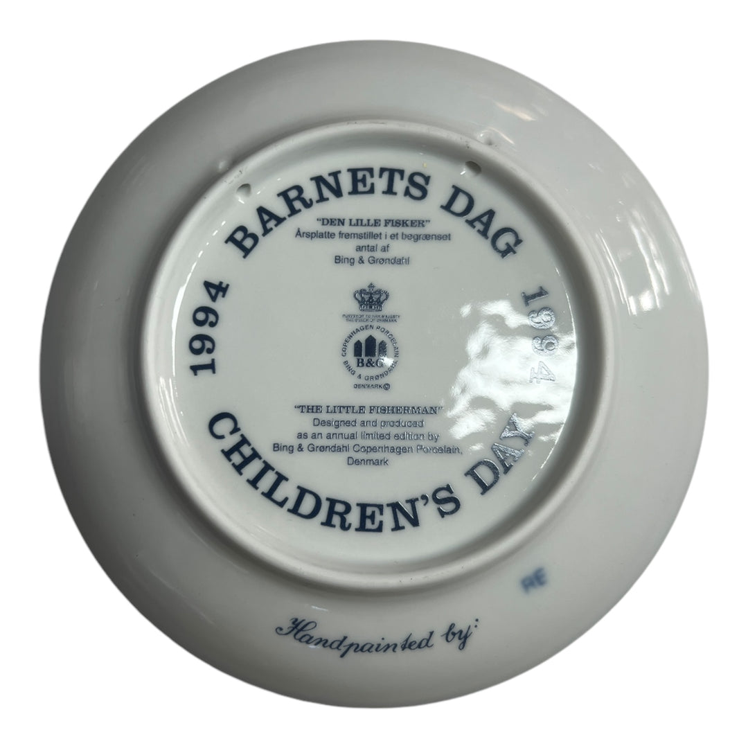 Bing & Grondahl Children's Day Plate - 1994 The Little Fisherman