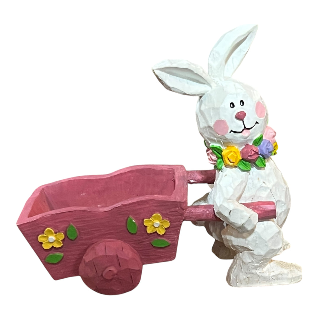 Easter - Bunny with Wheelbarrow Figurine