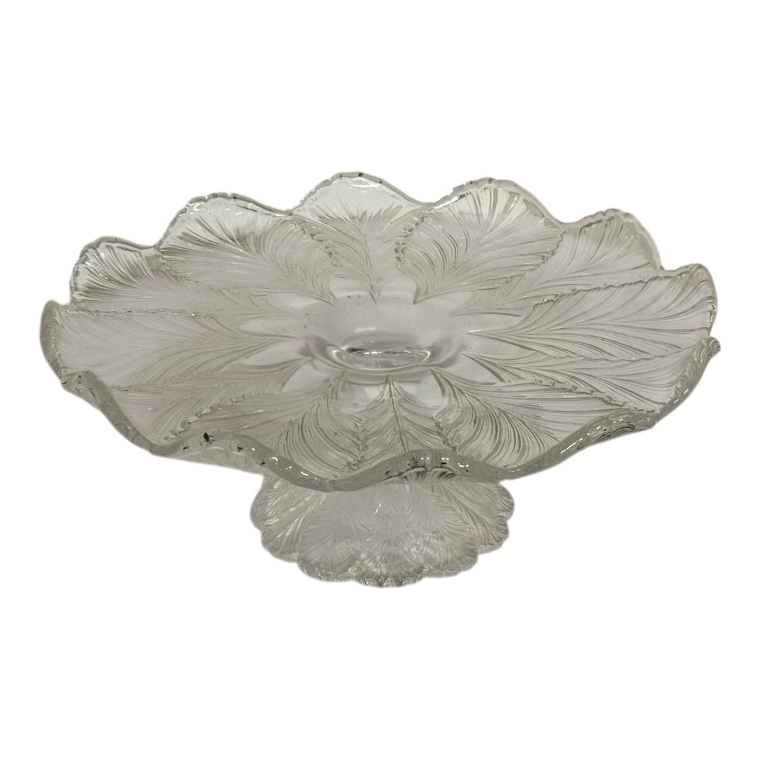 Vintage L. E. Smith Clear Fluted Cake Pedestal