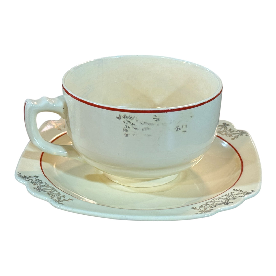 Homer Laughlin Century Shape Swag /Berry Teacup and Saucer