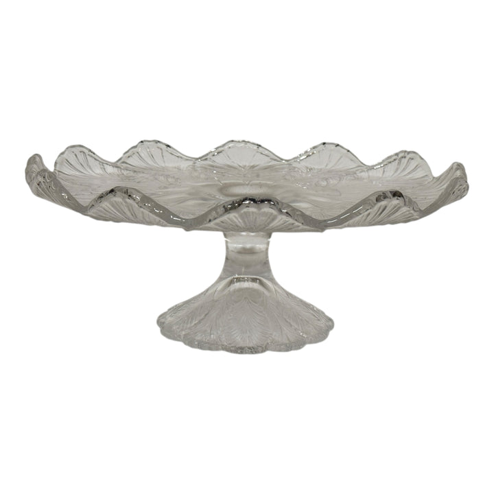 Vintage L. E. Smith Clear Fluted Cake Pedestal