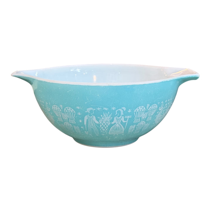 Vintage Pyrex Blue Turquoise Butterprint Rooster #442 Cinderella Nesting Bowl