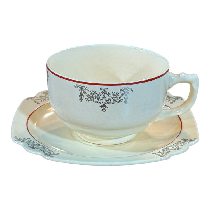 Homer Laughlin Century Shape Swag /Berry Teacup and Saucer