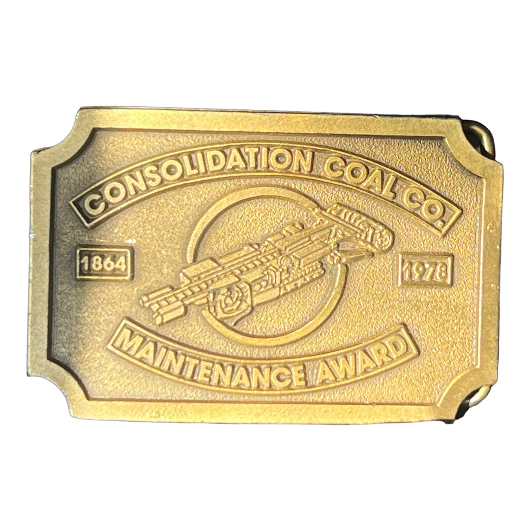 Consolidation Coal Company Maintenace Award Buckle  1864-1978