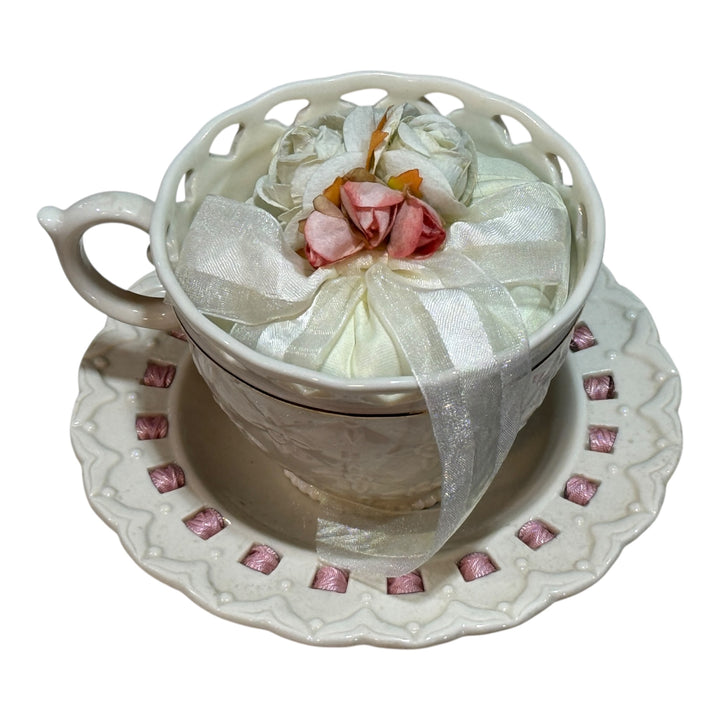 Lenox Teacup & Saucer Wrapped with Satchel