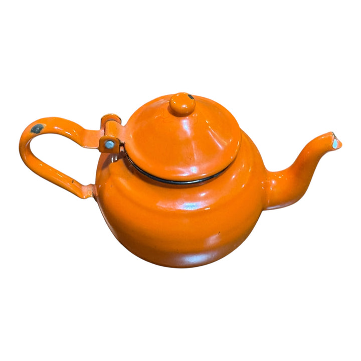 Orange Enamel 1 Cup Teapot