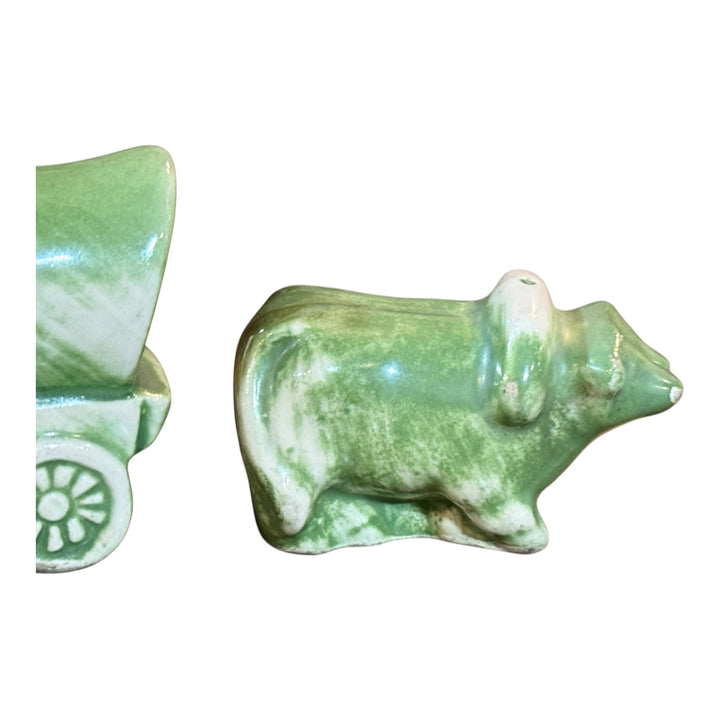 Vintage Oxen & Covered Wagon Salt & Pepper