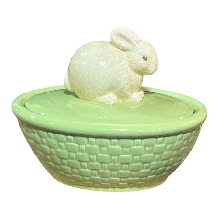 Easter - Hallmark Ceramic Bunny Basket Bowl with Lid