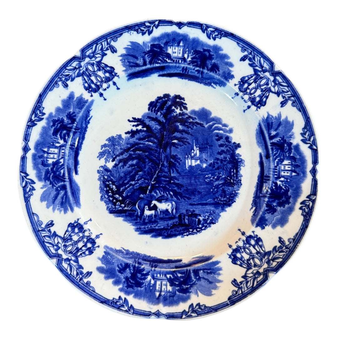 Brown Westhead & Moore, 1862-1904, Royal Cauldon Sylvan Blue Transferware 9"