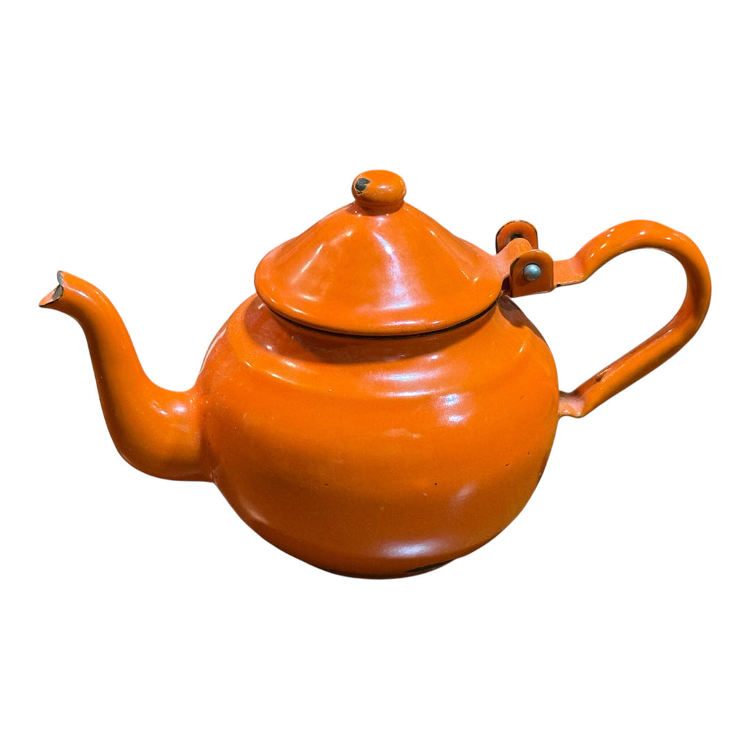 Orange Enamel 1 Cup Teapot