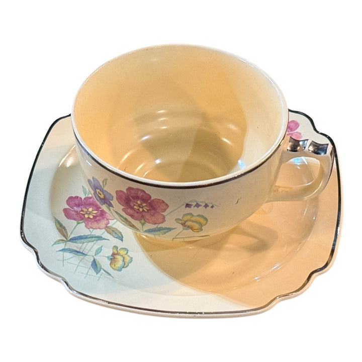 Homer Laughlin Ohio Century Wells Pattern Tea Cup and Saucer