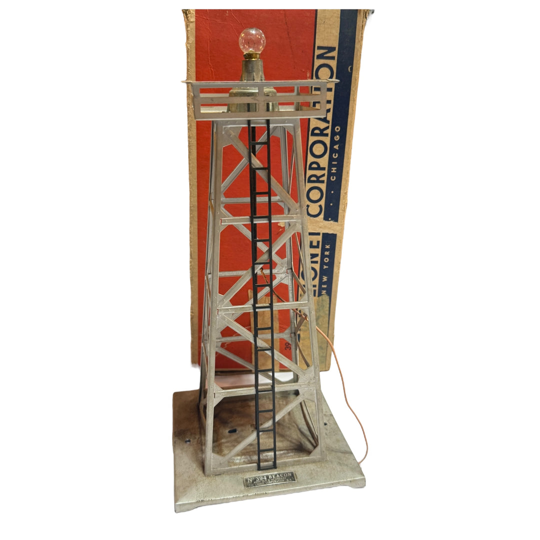 Trains -  Lionel #394 Rotating Beacon Missing Lantern W/ Original Box