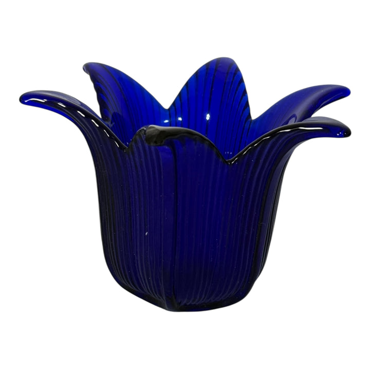 Cobalt Flower Shaped Candle Holder