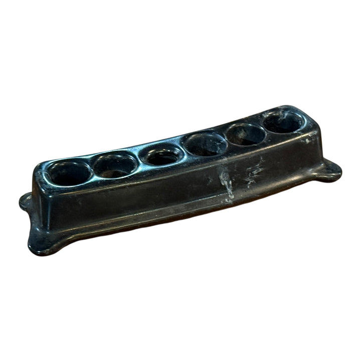 Cast Iron Japanned Inkwell Desk Tool No Tip Open 5-Pot Dip Pen