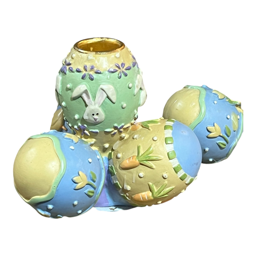 Easter - Easter Egg Taper Candle Holder Pair