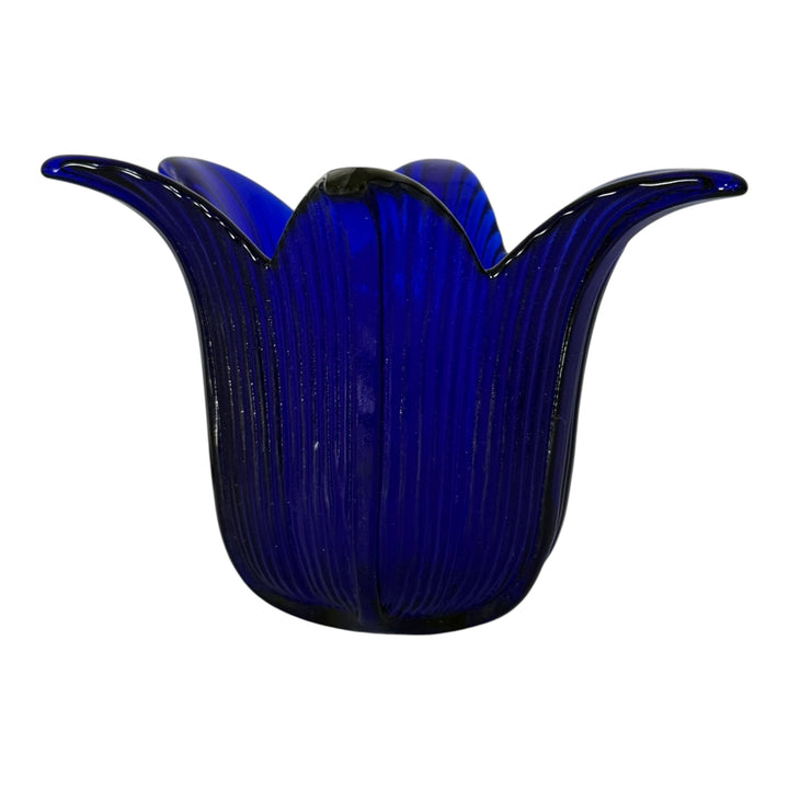 Cobalt Flower Shaped Candle Holder