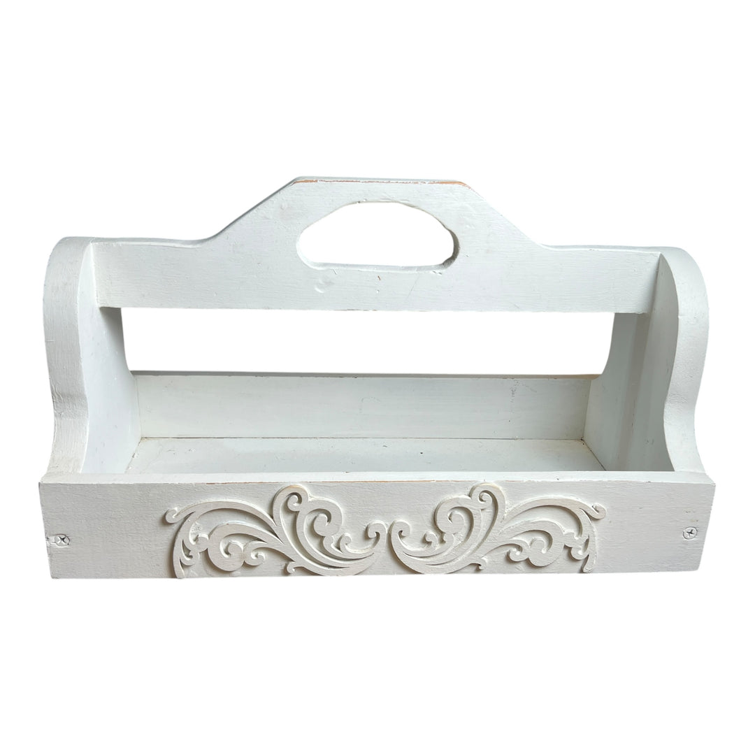 Shabby Chic Wooden Handled Box