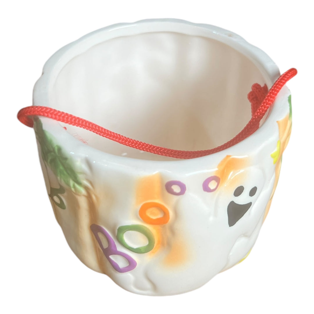 Royal Norfolk BOO Ghost Pumpkin Candle Holder / Bucket