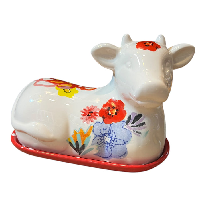 The Pioneer Woman Flea Market Florals Decorated Cow Butter Dish