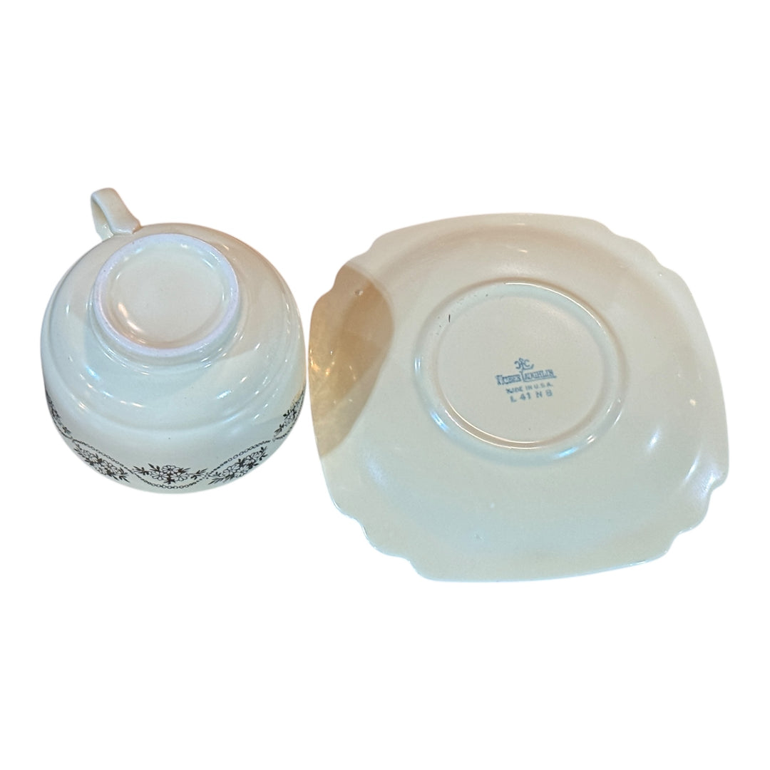 Homer Laughlin  Footed Cup & Saucer Set Garland