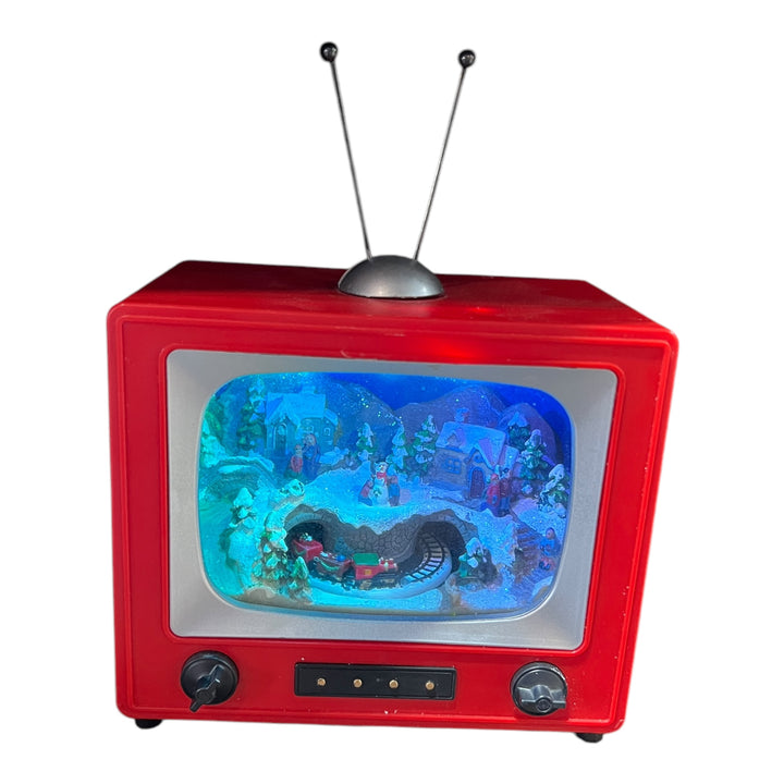 Red Retro Musical TV Christmas Tree With Lights, Motion and Sound