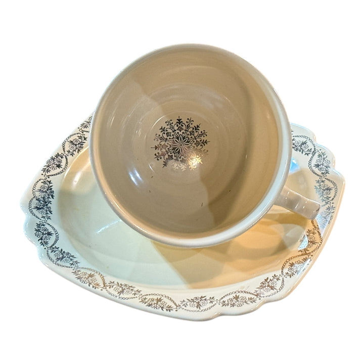 Homer Laughlin  Footed Cup & Saucer Set Garland
