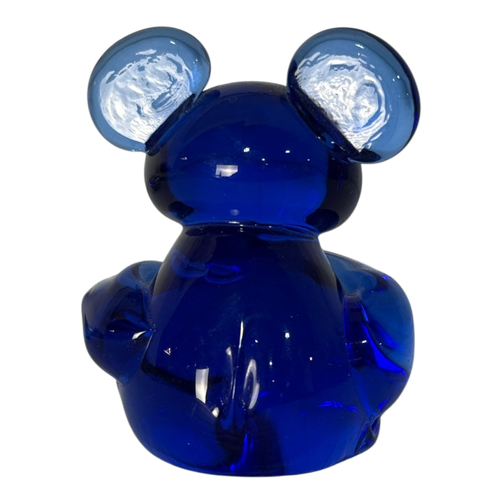 Cobalt Blue Glass Koala Teddy Bear Paperweight