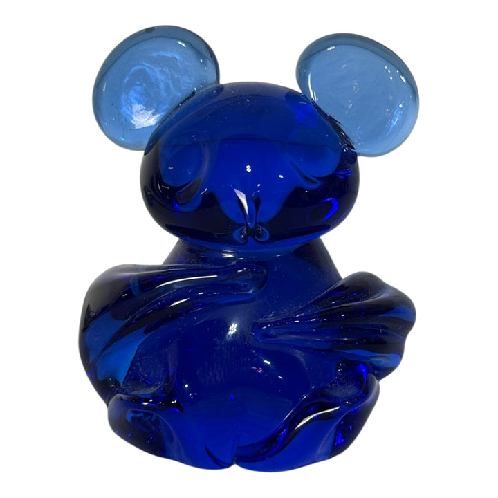 Cobalt Blue Glass Koala Teddy Bear Paperweight